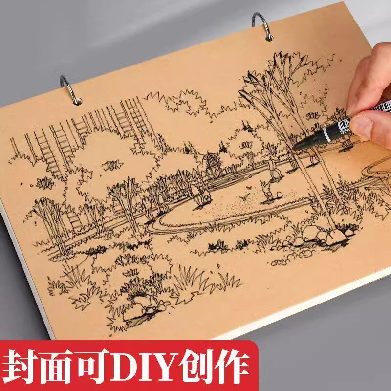 速写本活页可拆卸小随身迷你8k复古a5画画a4空白美术生专用水彩马克笔