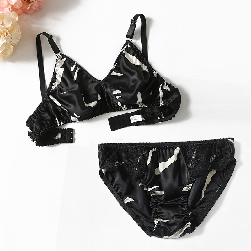 真丝文胸套装光面无痕内衣内裤套装桑蚕丝薄款蕾丝拼接真丝文胸夏,女士内衣/男士内衣/家居服,文胸套装,淘宝优惠券,粉丝福利购,淘宝优惠卷