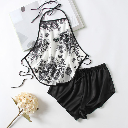 性感时尚肚兜套装冰丝轻薄