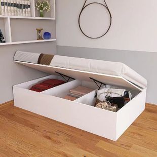 实木高箱床板式 气压沙发床1米一体家用单人榻榻米卧室储物床定制