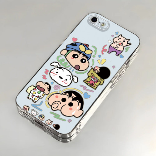 适用苹果5/6s/7/8plus手机壳新款iPhoneXSmax蜡笔小新XR软SE防摔11pro全包12/13女i14P透明ip15/17保护18硅胶
