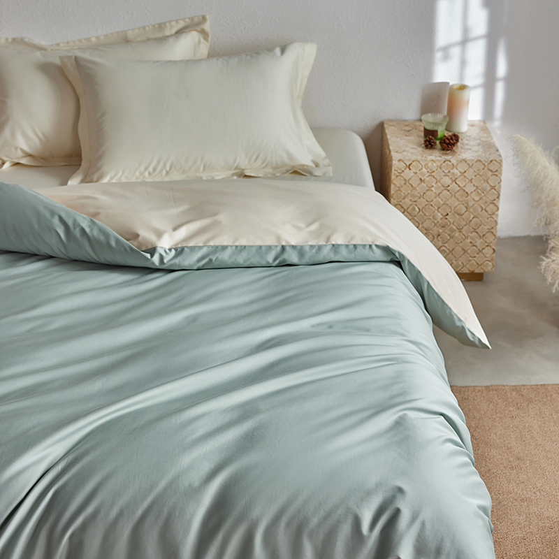 米苏简约纯色长绒棉贡缎被套