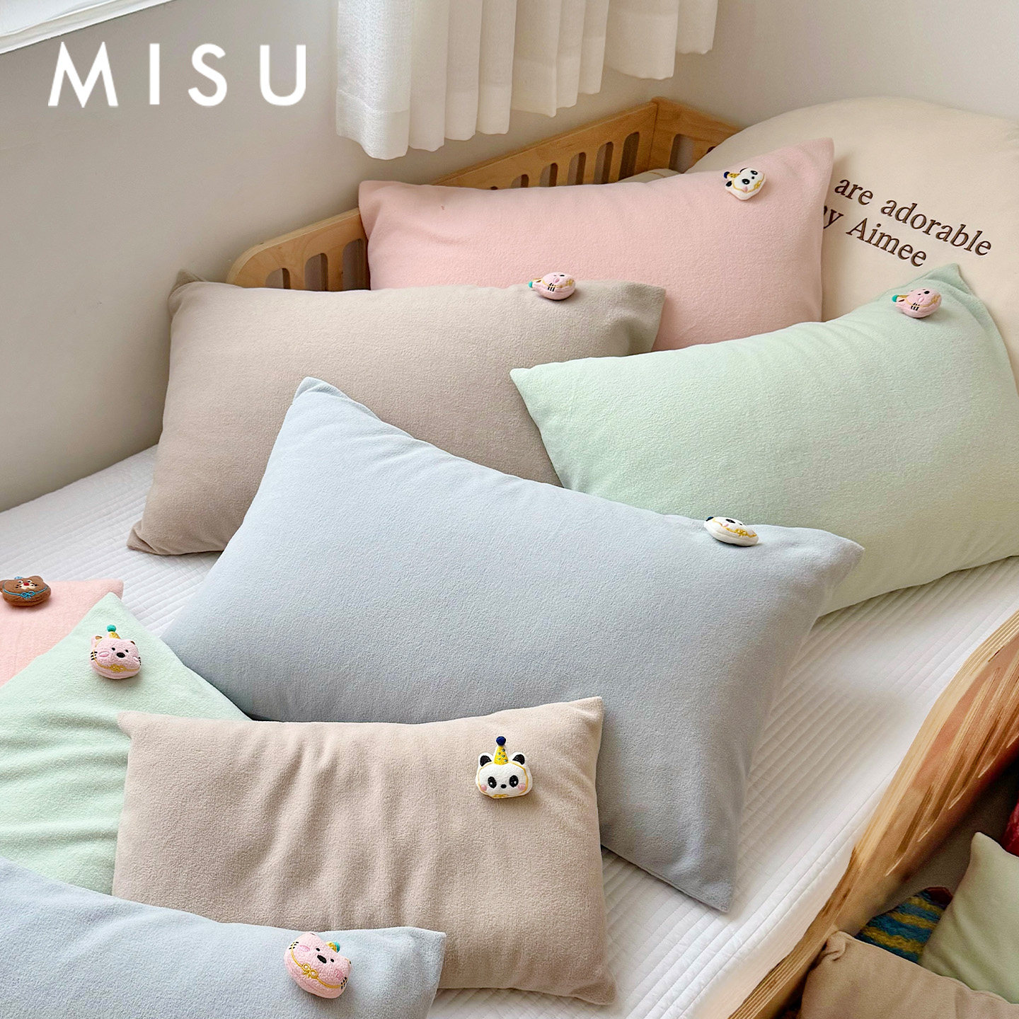 米苏公仔仿羊绒儿童枕套保暖牛奶绒枕头套宝宝珊瑚绒枕芯套枕罩冬,床上用品,枕套,淘宝优惠券,粉丝福利购,淘宝优惠卷