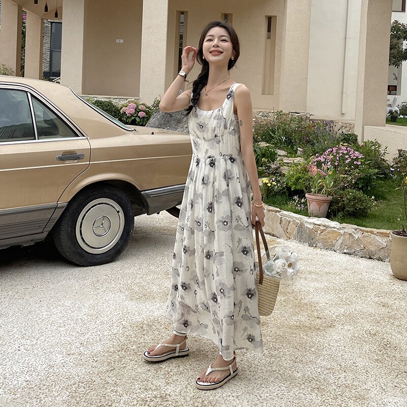 现货主推2024夏季新款水墨印花连衣裙160-5341-P115168,女装连衣裙,浙宝160