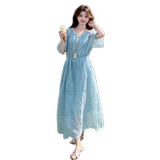 现货25夏季新款镂空蕾丝连衣裙160-5591-P145控218，女装连衣裙，浙宝160