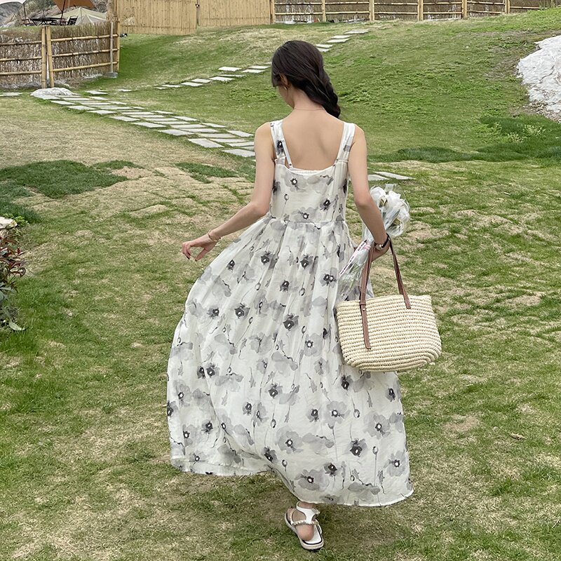现货主推2024夏季新款水墨印花连衣裙160-5341-P115168,女装连衣裙,浙宝160