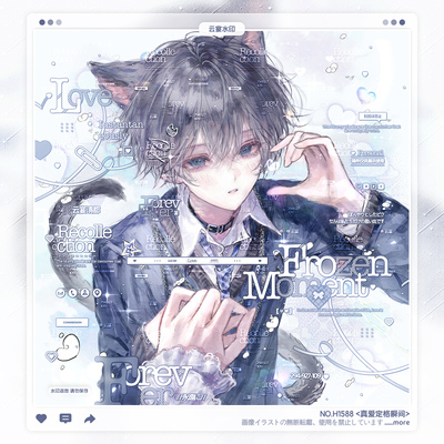 【真爱定格瞬间】日漫情侣水印框套组原创头像设稿适配萌物番童祭