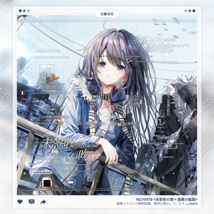 日漫情侣水印框套组原创头像oc适配下一秒扭蛋uki 吻 未签收