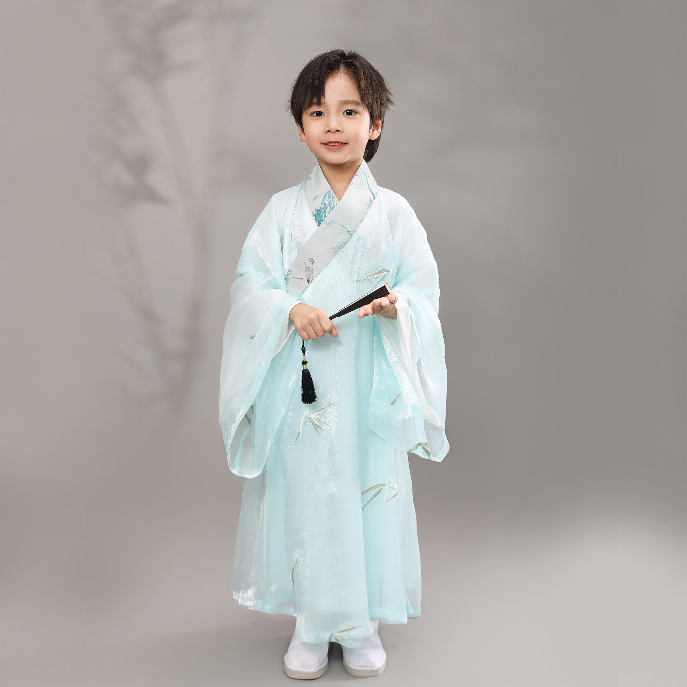 特价款｜明制男童交领汉服 薄款直裰春夏 古装儿童走秀演出服图片