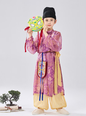 唐制汉服男女童适用夏季薄纱款