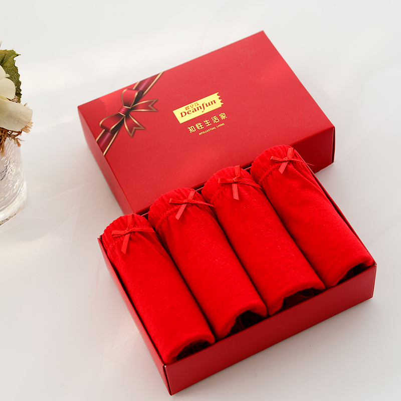 4条装蝶安芬本命年女喜庆内裤