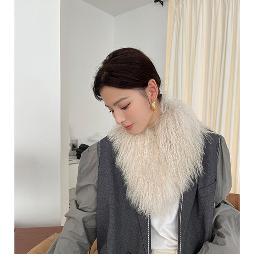 新款时尚双面吸扣皮草韩版滩羊毛