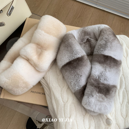 好搭配獭兔毛双面吸扣围巾