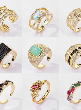 轻奢跨境欧美个性戒指个性复古
