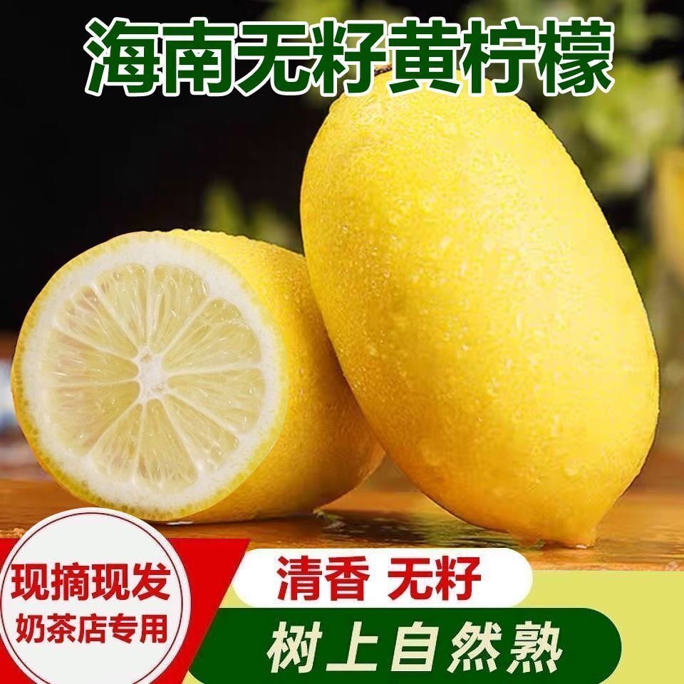 正宗海南香水无籽黄柠檬商用当季新鲜薄皮奶茶水果整箱批发黄柠檬