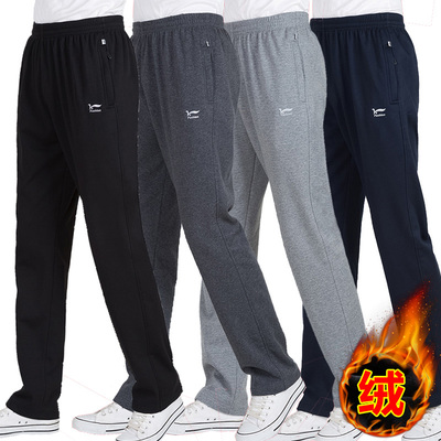 冬装运动裤男加绒加厚高腰爸爸