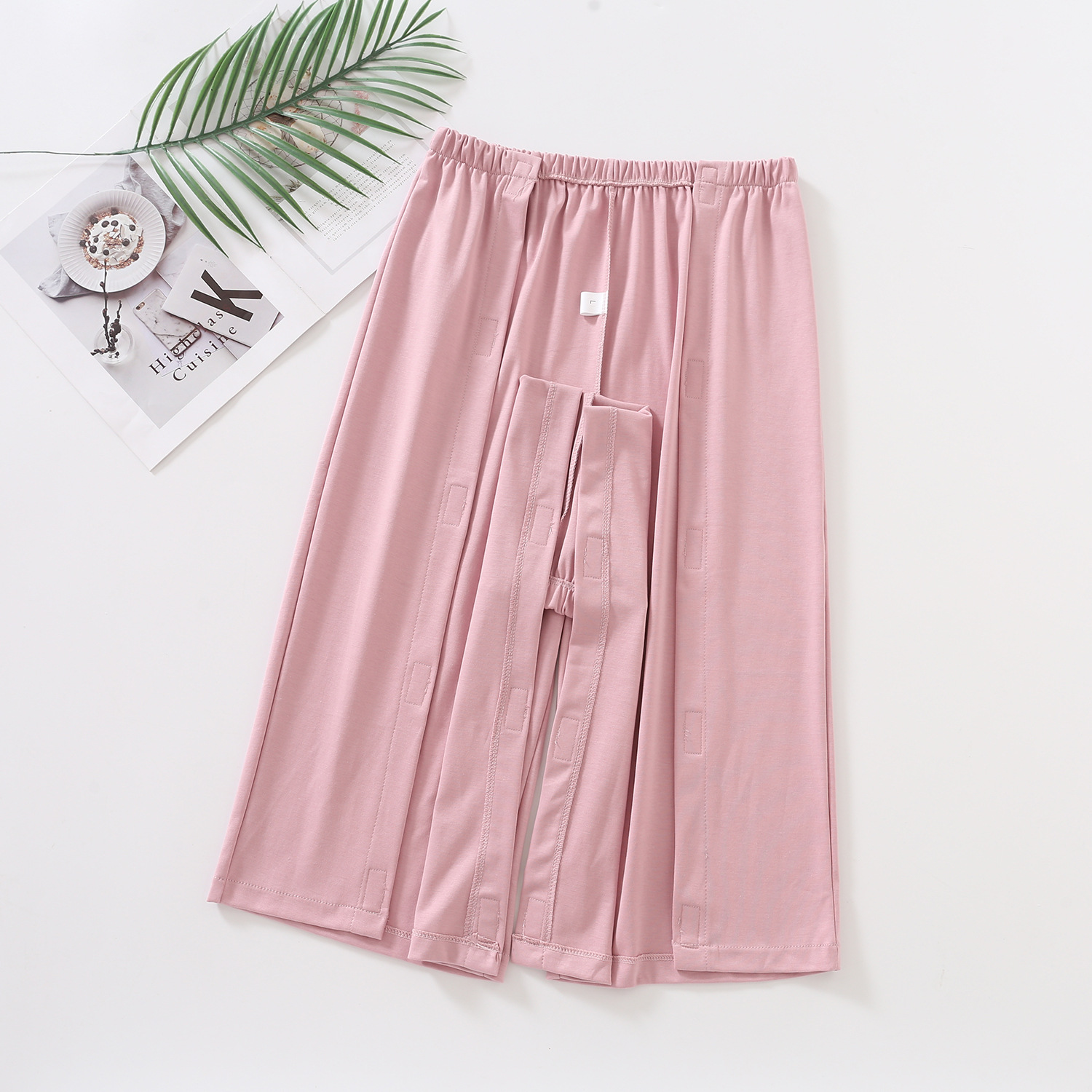 夏季薄款卧床老人偏瘫衣服裤子胳膊腿骨折易穿脱护理服病号服半裤