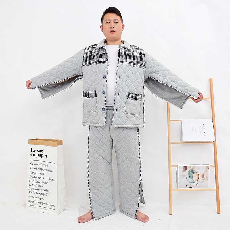 易穿脱病号服适合骨折康复瘫痪卧床的加厚棉衣棉袄棉裤棉上衣裤子