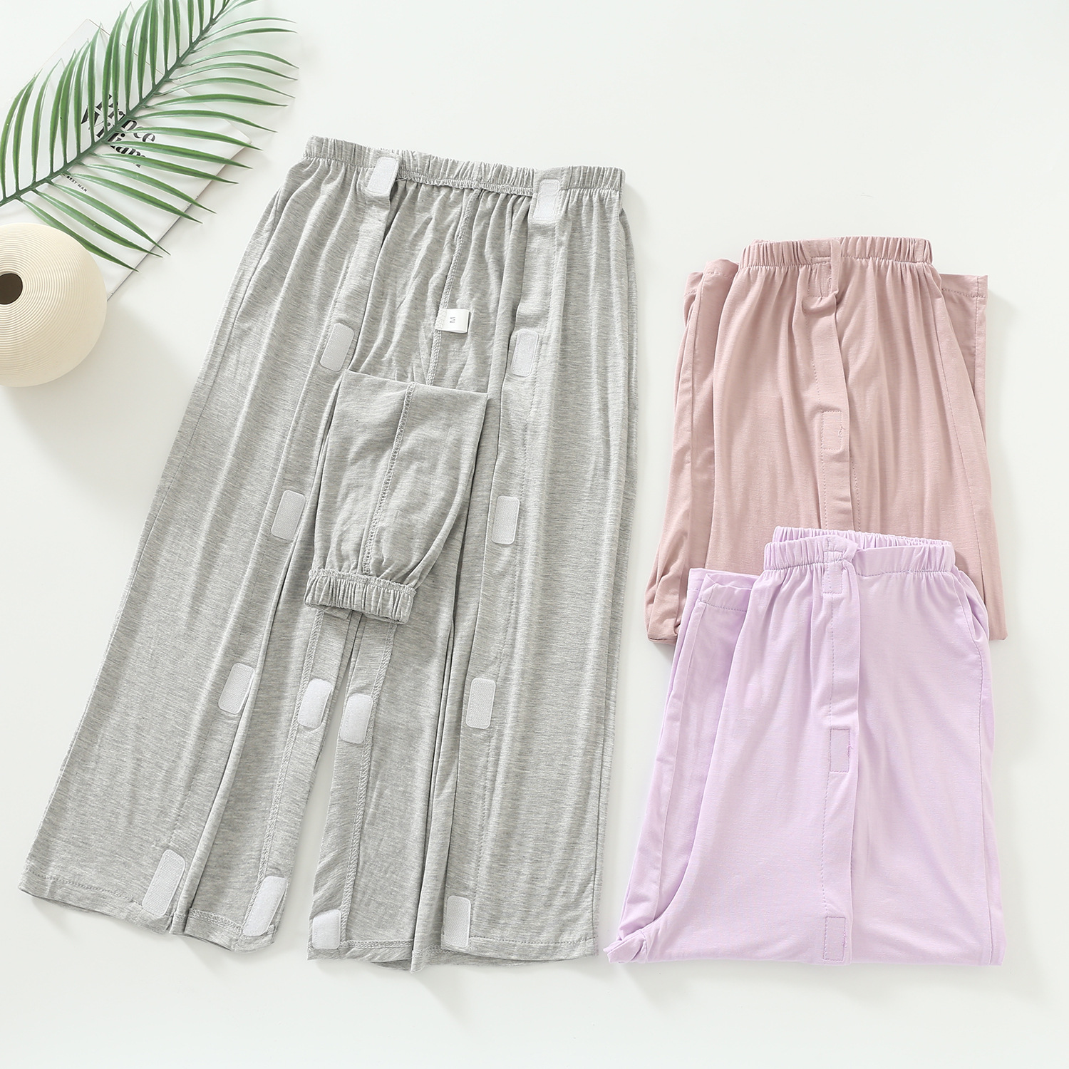 夏季透气易穿脱病号服骨折裤子病人卧床瘫痪老人方便穿脱护理衣服