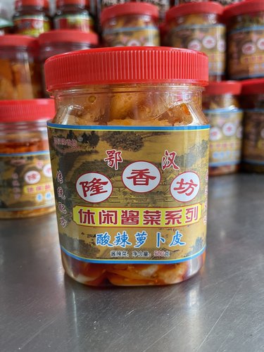 武汉特产隆香坊酱菜酸辣萝卜皮腌菜泡菜开胃菜下饭菜家庭装500克
