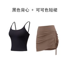 健身套装女夏网红透气修身运动服带胸垫速干健身服两件套跑步套装