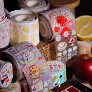 【循环分装】野葵 狮子切膜贴纸卷拾色集多C苹苹春时集基础胶带