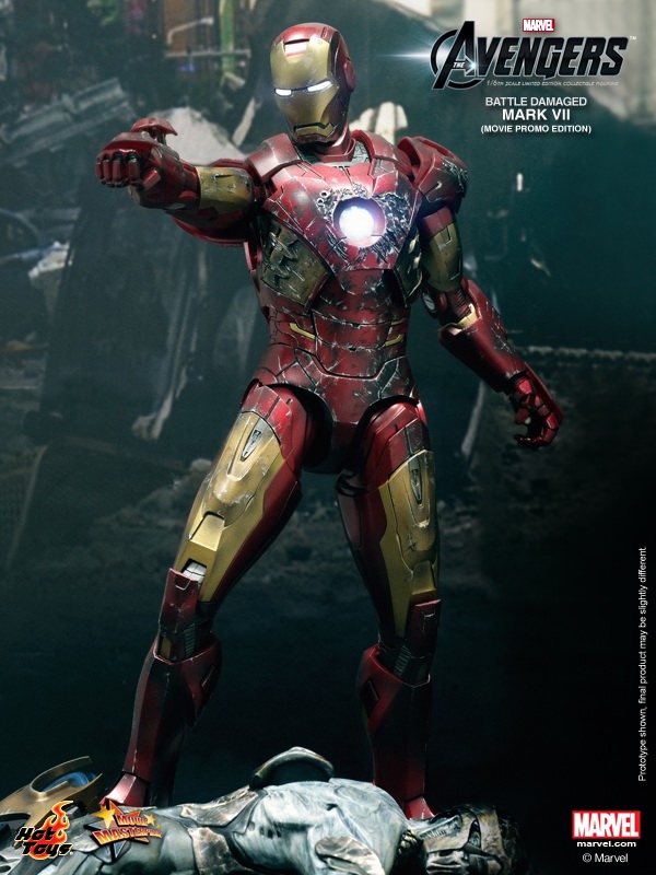 Hottoys ht MK7 复仇者联盟 电影限定版 钢铁侠 战损版 1/6 可动