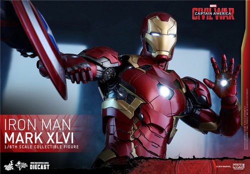 HT MK46 美国队长3 内战 合金钢铁侠 Hottoys 1/6 钢铁侠 mark46