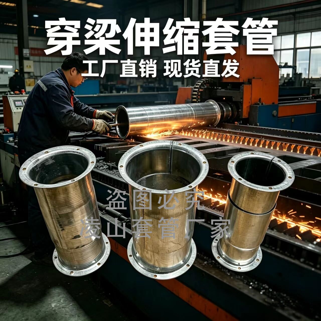 穿梁伸缩套管过梁预埋套管梁内穿墙加厚套管可伸缩穿梁固定器现货