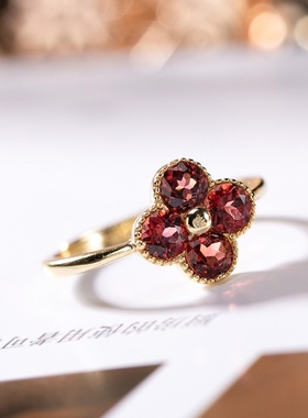 本月新品限时优惠石榴石戒指女