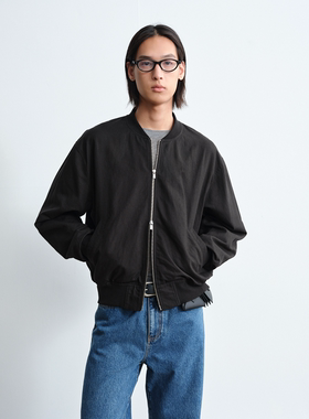 ROYA | 亚麻羊毛棉混纺弯刀袖MA-1空军夹克百搭通勤春款薄外套男