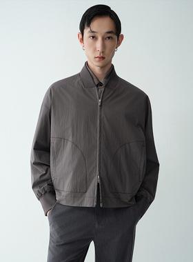 ROYA | 日本进口尼龙天丝莱赛尔混纺雾感灰色休闲通勤夹克