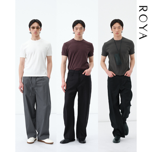 ROYA | 兰精天丝莫代尔棉显肩宽罗纹爆袖口粮T合身不塌短袖夏季男
