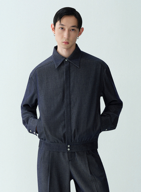 ROYA | 真丝莱赛尔混纺牛仔风格短夹克