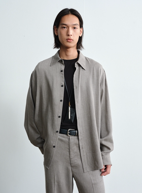 ROYA | 斜纹天丝羊毛衬衫进口精纺花纱春款垂坠松弛感慵懒老钱风