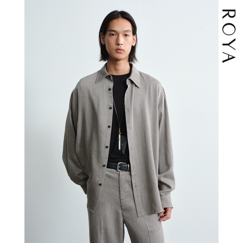 ROYA | 斜纹天丝羊毛衬衫进口精纺花纱春款垂坠松弛感慵懒老钱风