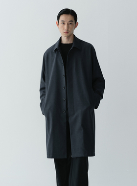 ROYA | 澳洲美丽诺羊毛混纺巴尔马肯风衣外套羊毛薄风衣春款