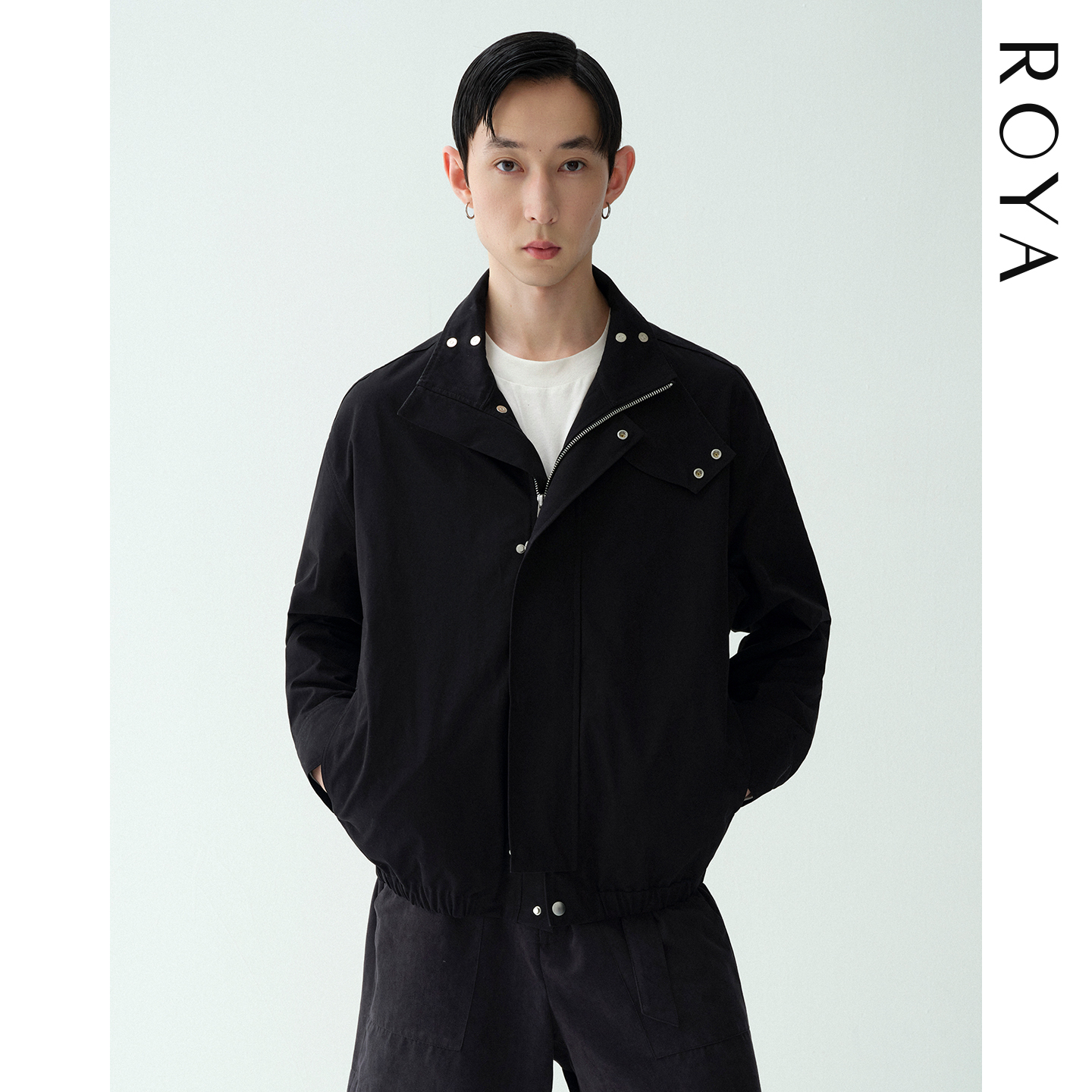 ROYA | 纯棉轻复古磨毛感立领防风通勤休闲夹克