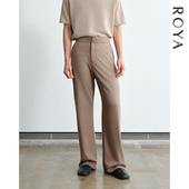 进口液氨匹马棉半松紧腰休闲卫裤 春款 通勤西裤 剪裁卫裤 式 ROYA