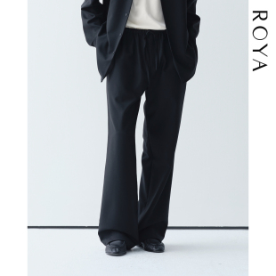 ROYA 澳洲美丽诺全羊毛巴素兰工艺抽绳通勤休闲西裤