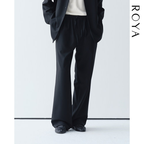 ROYA | 澳洲美丽诺全羊毛巴素兰工艺抽绳通勤休闲西裤