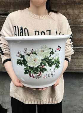 黑牡丹陶瓷花盆多肉绿萝花盆