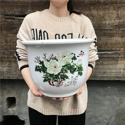 黑牡丹陶瓷花盆多肉绿萝花盆