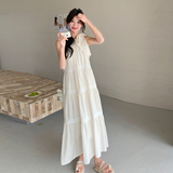 新款2D037-8825-P135-K208挂脖绑带温柔仙女裙，女装连衣裙，2D037