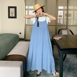 新品2D037-8809-P135-K208两件套吊带连衣裙，女装连衣裙，2D037