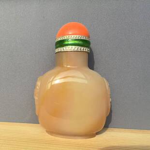 纯色精品玛瑙鼻烟壶特色手工艺品回礼把玩可随身携带回礼