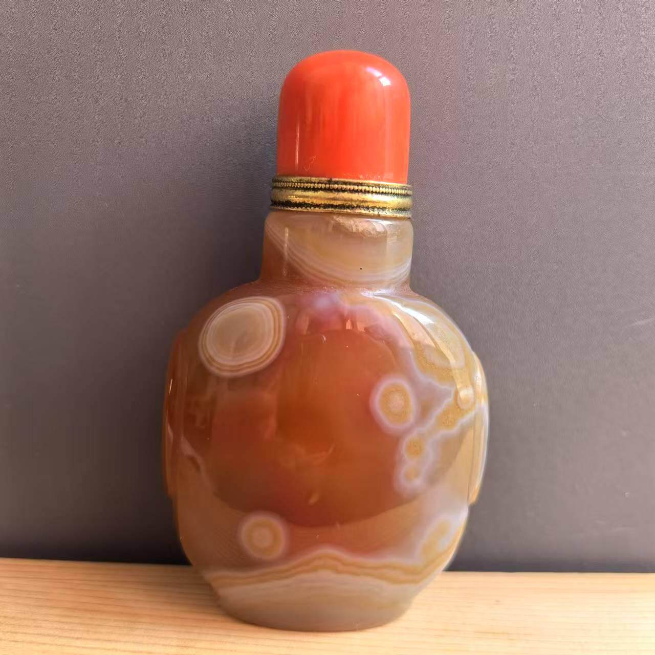 缠丝玛瑙鼻烟壶少数民族特色手工艺品适合手把件摆件回礼