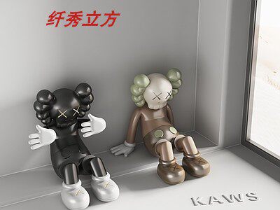 可爱网红公仔Kaws摆件玻璃钢效果客厅玄关电视柜桌面展示装饰摆