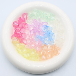 12mm人鱼姬牵牛花花帽亚克力珠子散珠DIY耳环饰品配件项链材料