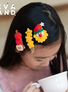 Levaland乐畈圣诞发饰儿童手工发夹圣诞树圣诞老人平安果发圈胸针